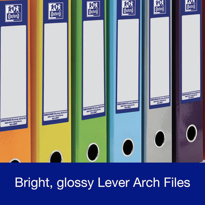 Oxford Premium A4 Lever Arch File, Bright Green Single Folder, Heavy Duty