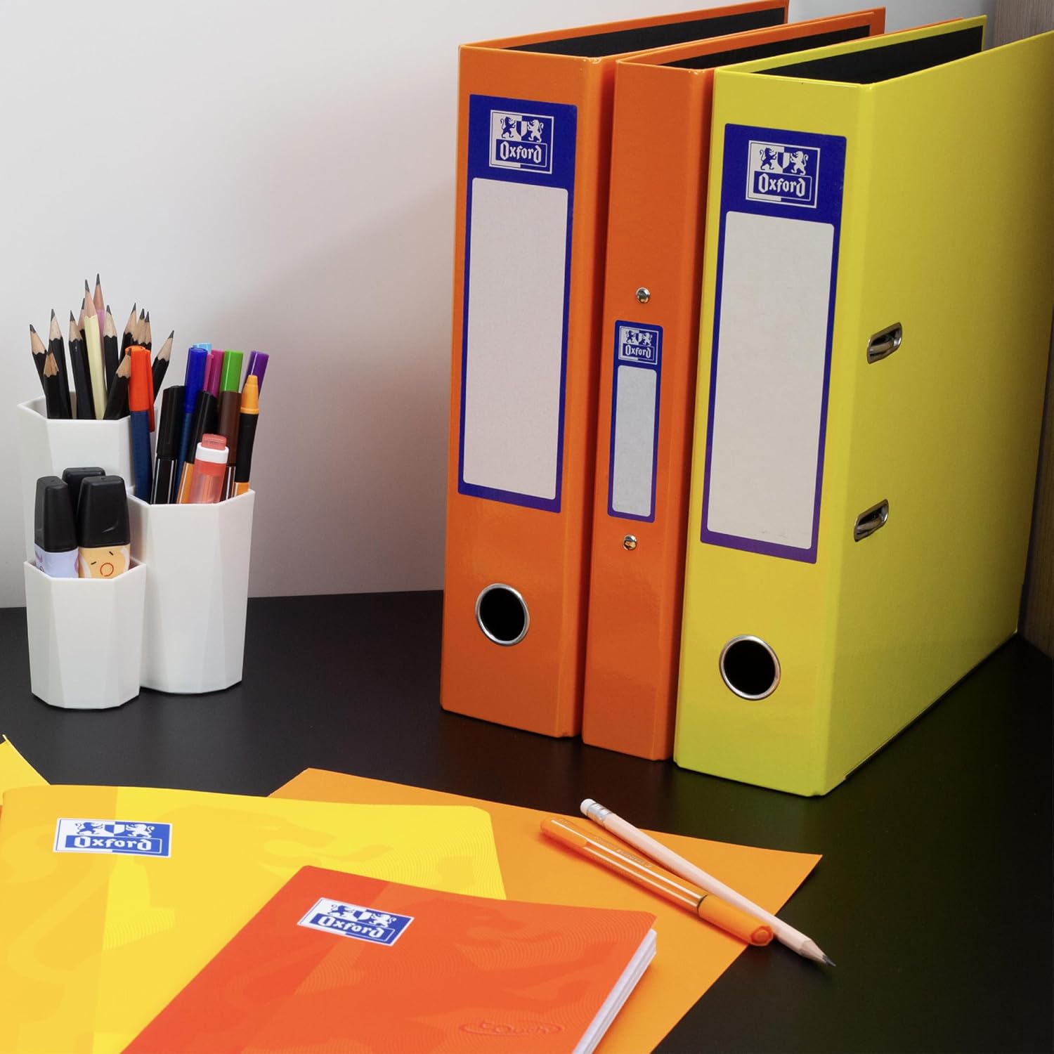 Oxford Premium A4 Lever Arch File, Orange Single Folder, Heavy Duty
