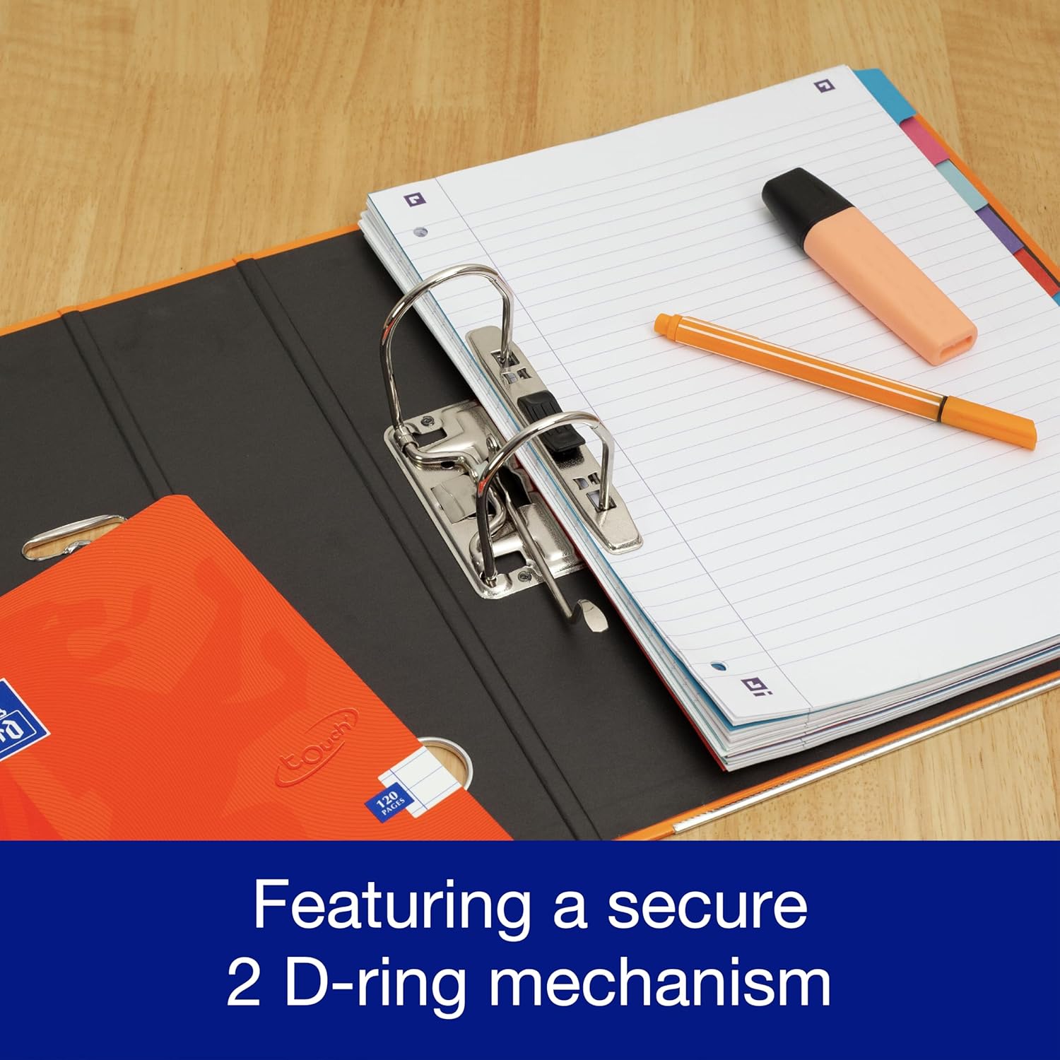 Oxford Premium A4 Lever Arch File, Orange Single Folder, Heavy Duty