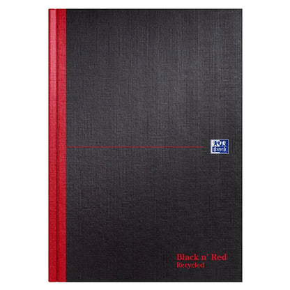 Oxford Black n' Red A4 Hardback Casebound Recycled Notebook, Ruled, 192 Page, 1 Notebook