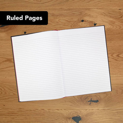Oxford Black n' Red A4 Hardback Casebound Recycled Notebook, Ruled, 192 Page, 1 Notebook