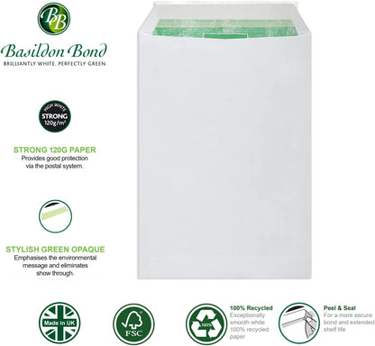 Basildon Bond Envelopes C5 White wrapped Pk50
