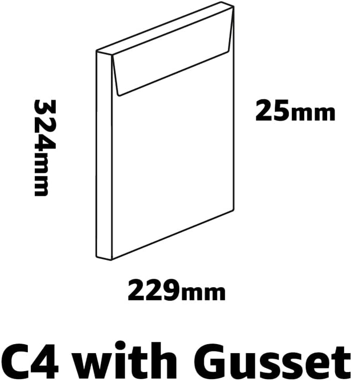 New Guardian Mini Pack Envelopes 25mm Gusset 130gsm C4 Manilla Ref F27666