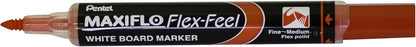 Pentel Maxiflo Flex-feel White Board Marker Pens Assorted Colors - Pack 4