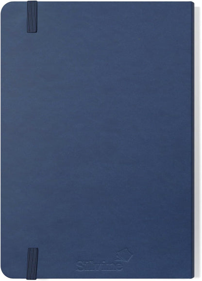 Silvine A5 Executive Hardback Notebook / Journal Blue. 160 Lined Pages of 90gsm Premium Ivory Paper, 197BL