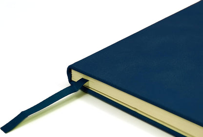 Silvine A5 Executive Hardback Notebook / Journal Blue. 160 Lined Pages of 90gsm Premium Ivory Paper, 197BL