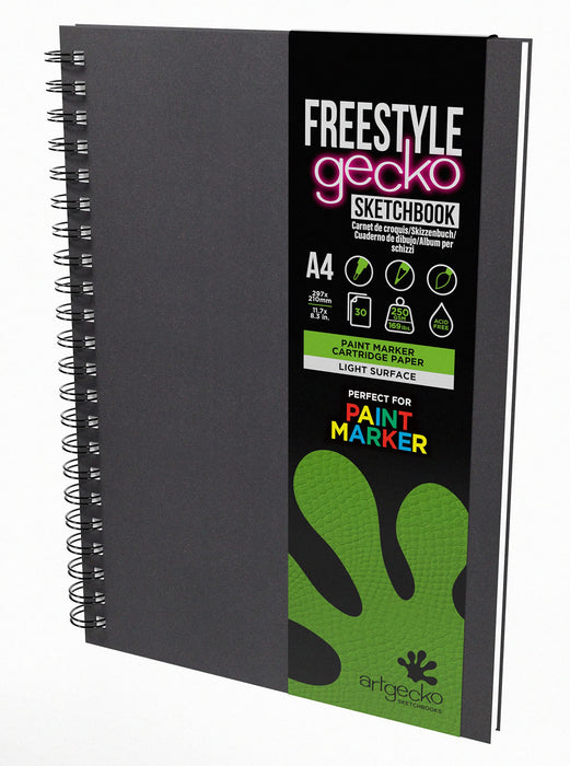 Artgecko Paint Marker Sketch Book A4 Portrait - 60 Pages (30 Sheets) 250gsm Smooth Bright White Hybrid Paper