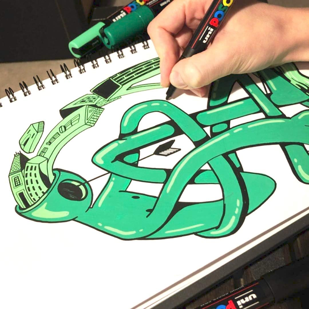 Artgecko Paint Marker Sketch Book A4 Portrait - 60 Pages (30 Sheets) 250gsm Smooth Bright White Hybrid Paper