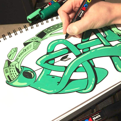 Artgecko Paint Marker Sketch Book A4 Portrait - 60 Pages (30 Sheets) 250gsm Smooth Bright White Hybrid Paper