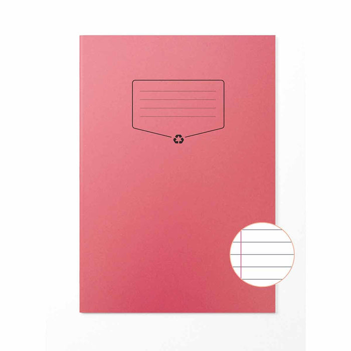 Silvine BACOFF Recycled Exercise Book A4 - Color: red