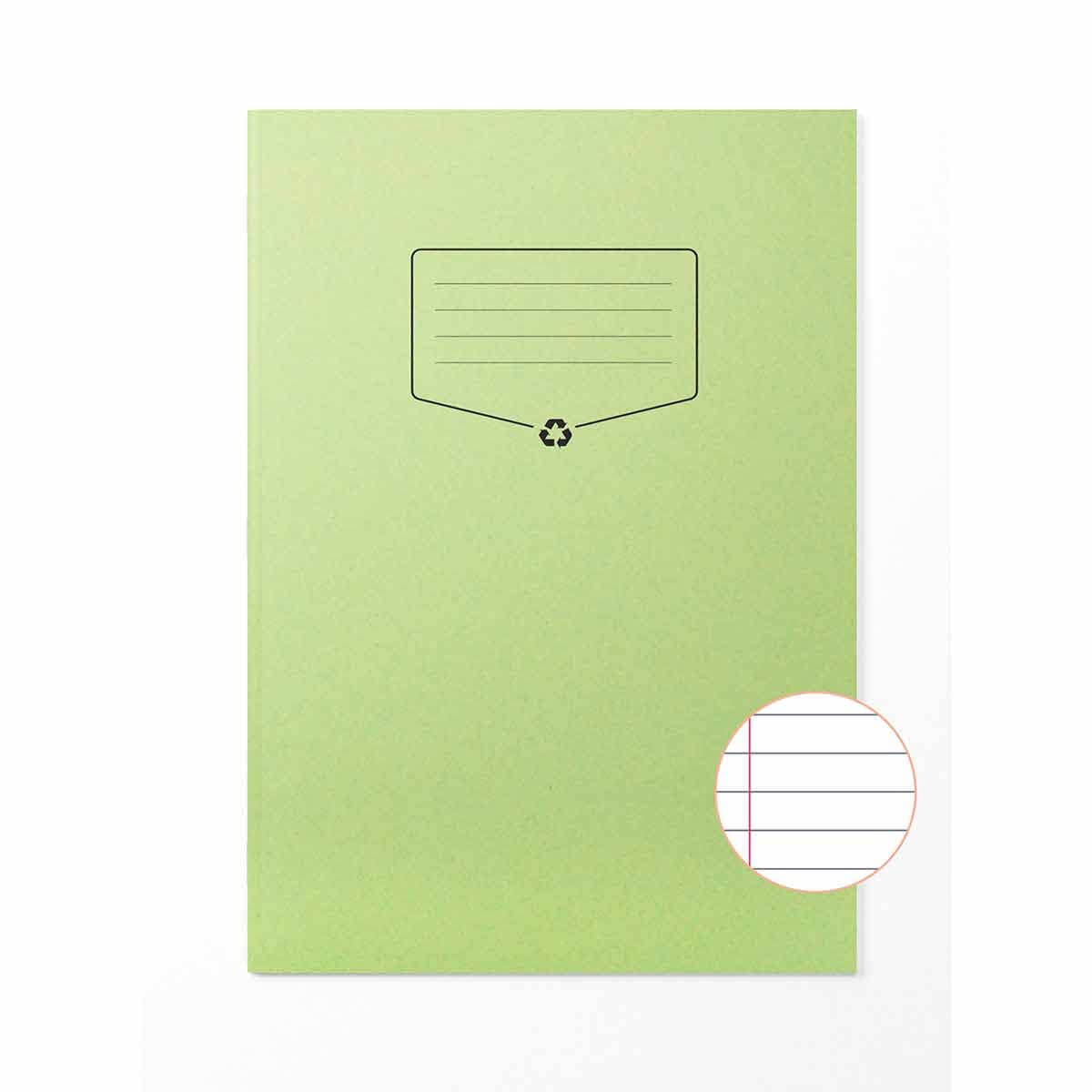 Silvine BACOFF Recycled Exercise Book A4 - Color: Green
