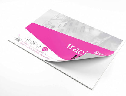 Silvine A3 Professional Tracing Pad. 50 Sheets of Quality Lightweight Tracing Paper (63gsm) Ref A3T50