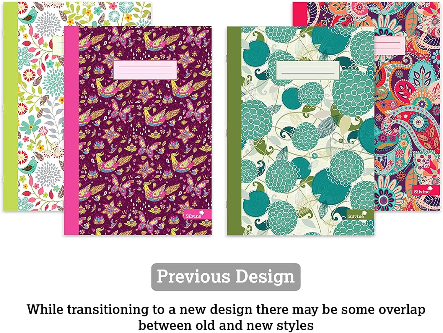 Silvine A5 Notebooks in 4 Assorted Marlene West Designs. 80 Pages, Lined with Margin. Ref NBA5SG