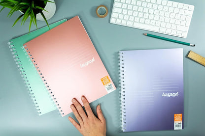 Silvine Luxpad Assorted Metallic A4 FSC Wirebound Notebook - Lined (200 Pages) Pack of 3