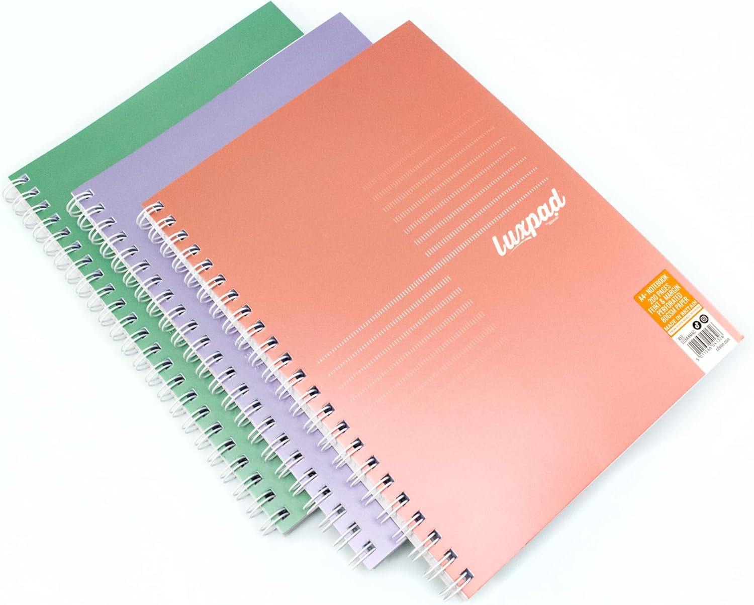 Silvine Luxpad Assorted Metallic A4 FSC Wirebound Notebook - Lined (200 Pages) Pack of 3