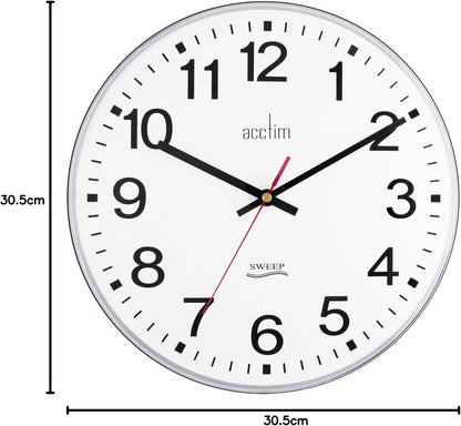 Acctim 22233 Clarkenwell Silent Non-Ticking Wall Clock, Black, 30.5cm