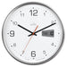 Acctim Kalendar Wall Clock Non-Ticking Sweep LCD Digital Display Energy Efficient Silver 27cm