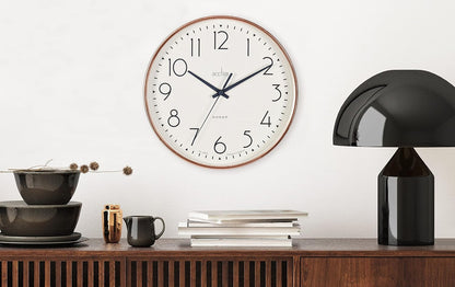 Acctim Earl Wall Clock Non-Ticking Sweep Retro Design Quartz Black 25cm