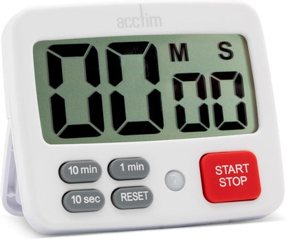 Acctim Easy Timer White Digital Countdown Timer Built in Stand Magnet and Hook