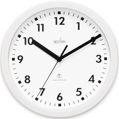 Acctim 74662 Nardo 20cm Radio Controlled White Wall Clock