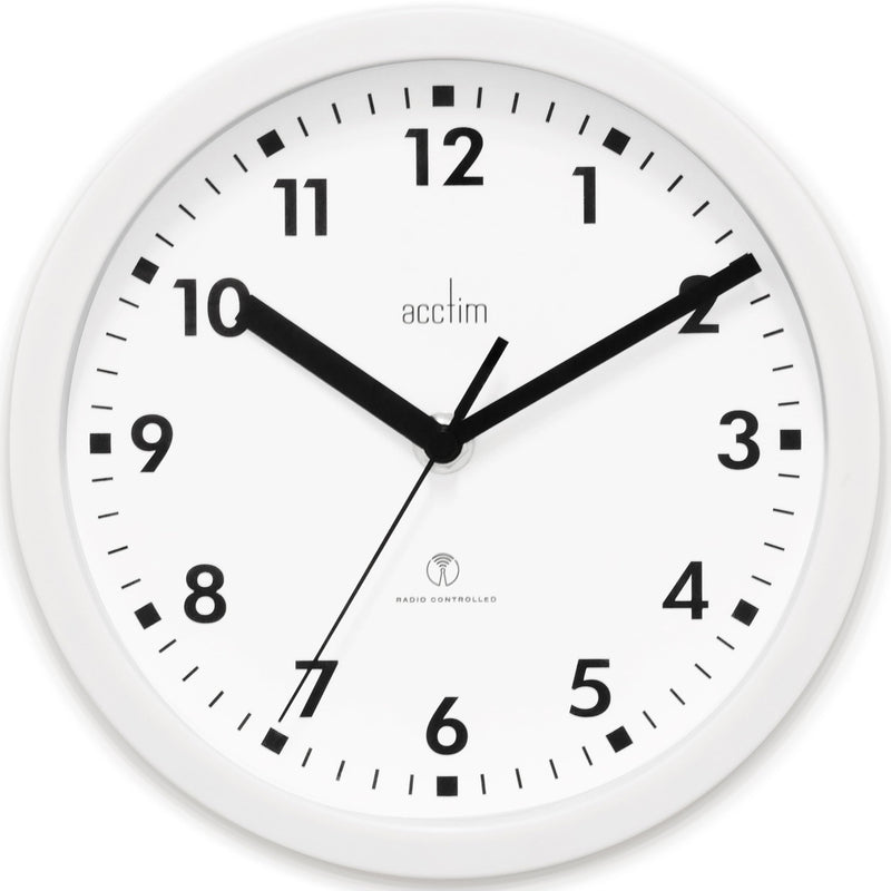 Acctim 74662 Nardo 20cm Radio Controlled White Wall Clock