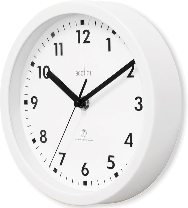 Acctim 74662 Nardo 20cm Radio Controlled White Wall Clock