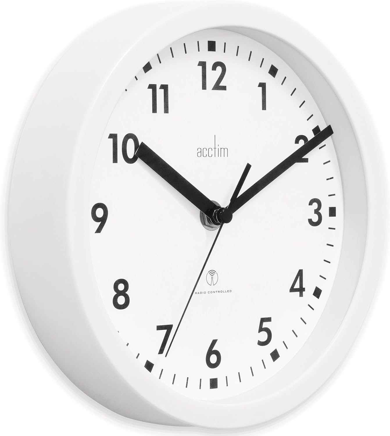 Acctim 74662 Nardo 20cm Radio Controlled White Wall Clock