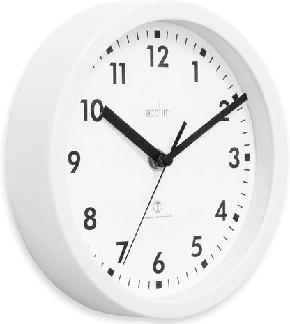 Acctim 74662 Nardo 20cm Radio Controlled White Wall Clock