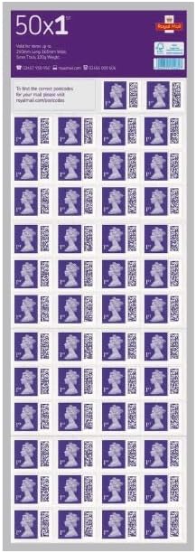 Royal Mail 50 x 1st Class BARCODED Standard Self Adhesive Postage Stamps