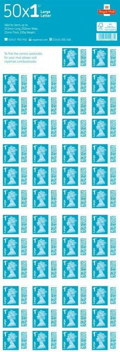 Royal Mail Ltd 50 x 1st Class Large Stamps