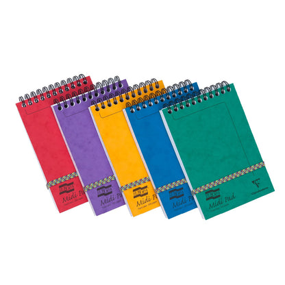 Clairefontaine 4935Z Pack of 10 Headed Spiral Pads with Europa Midi Pad - 10.2x15.2 cm - 200 Detachable Lined Pages - Random Colour Glossy Card Covers