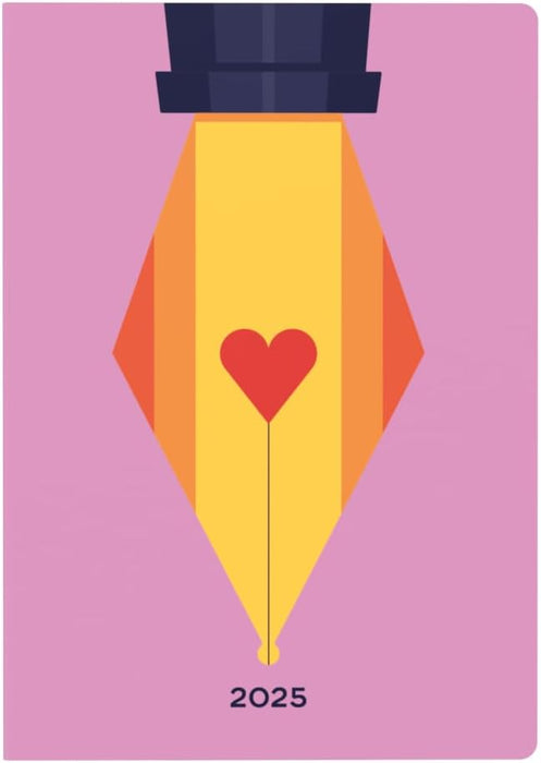 Collins Peace, Love & Understanding 2025 Planner - A5 Week to View Diary - Pink - (E-PLU153.FP-25) - Stylish Weekly Eco Diary with Recycled Paper