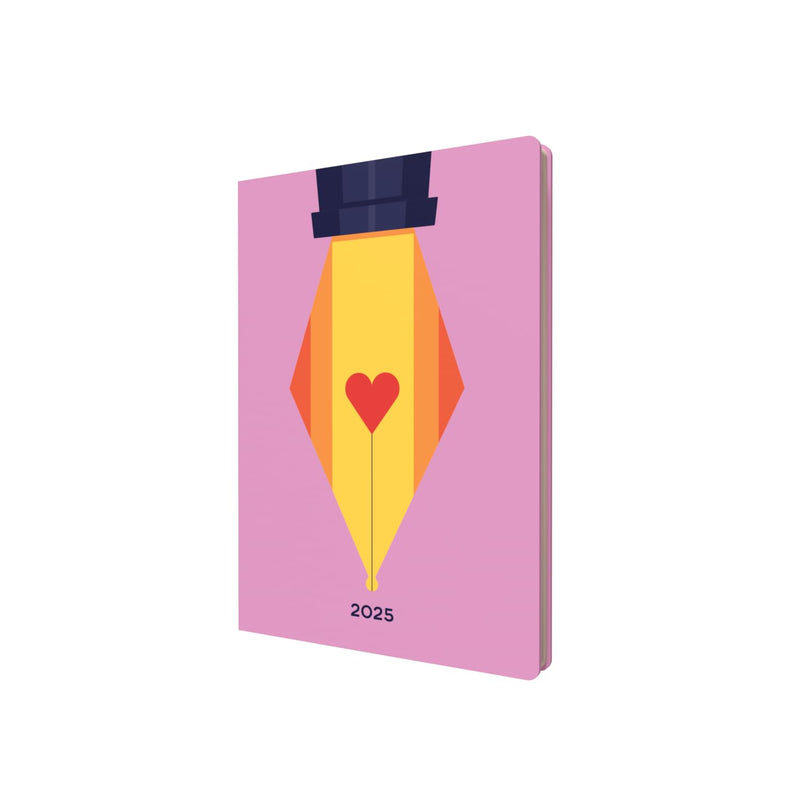 Collins Peace, Love & Understanding 2025 Planner - A5 Week to View Diary - Pink - (E-PLU153.FP-25) - Stylish Weekly Eco Diary with Recycled Paper