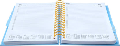 Collins Scandi 2025 Diary - A5 Day to Page Journal with Appointments - NEW - White Terrazzo - (E-PW51.WHTZ-25) - Daily Planner with Hardback Wiro-Bound Covers and Recycled Paper