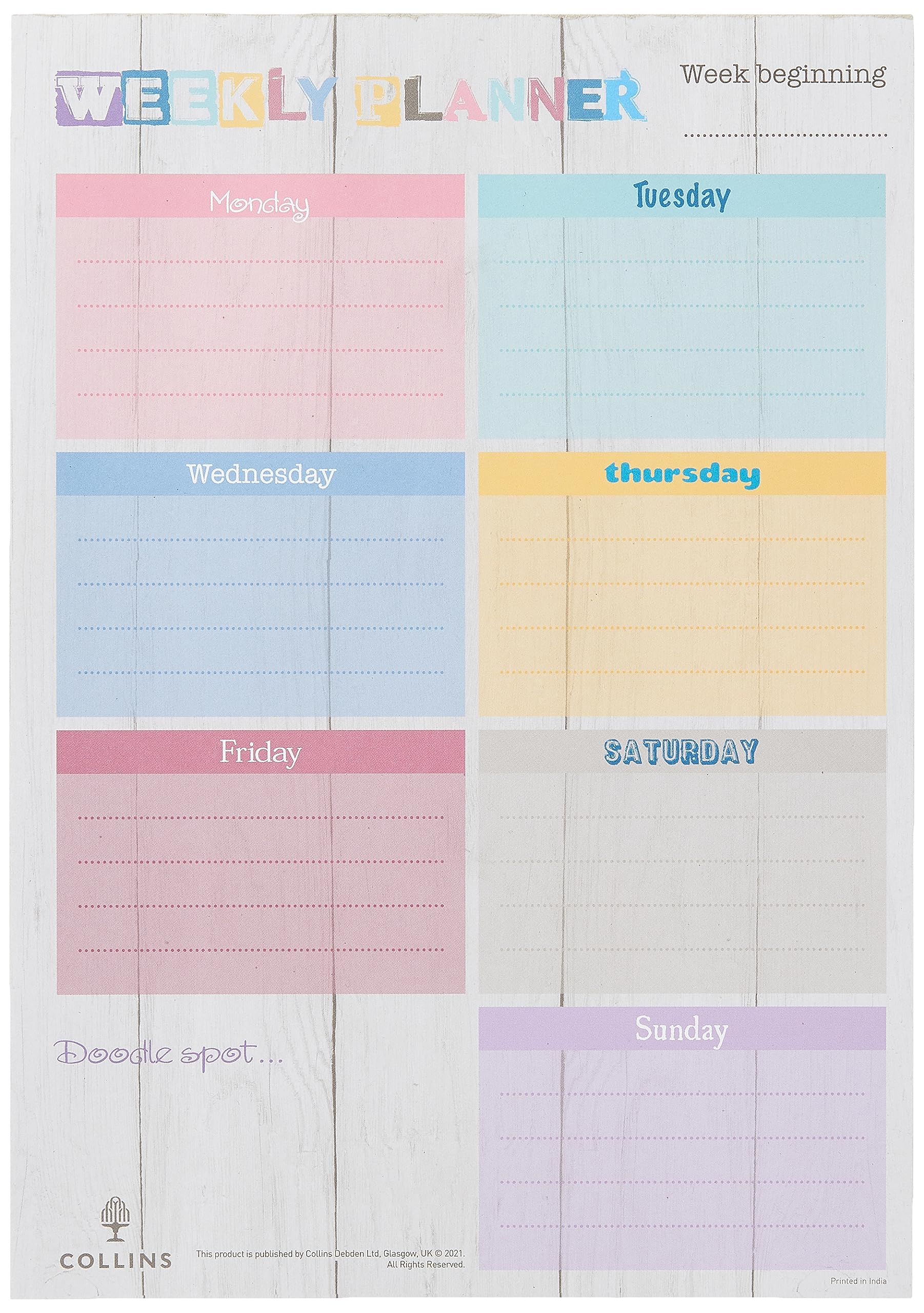 Collins Brighton - Planner Pad A4 Weekly - DPWA4-01