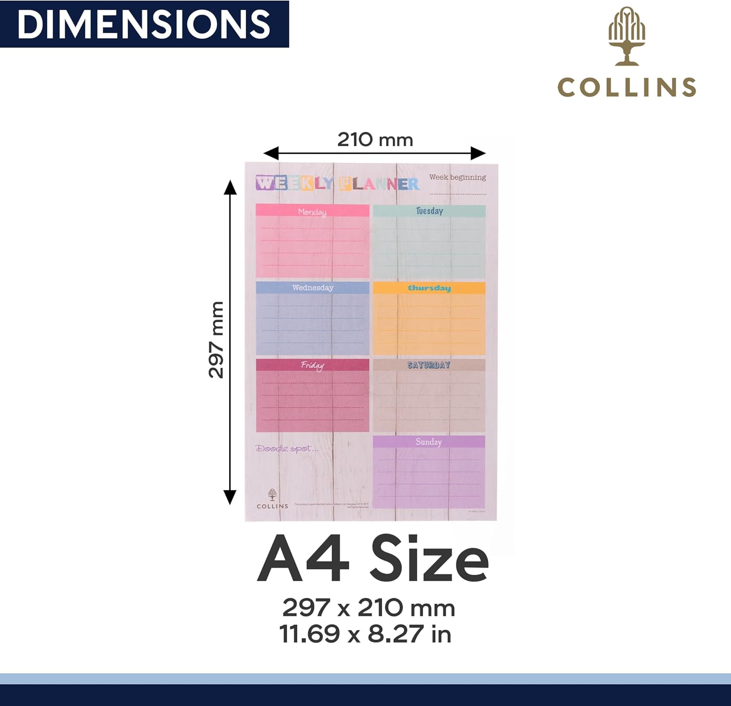 Collins Brighton - Planner Pad A4 Weekly - DPWA4-01