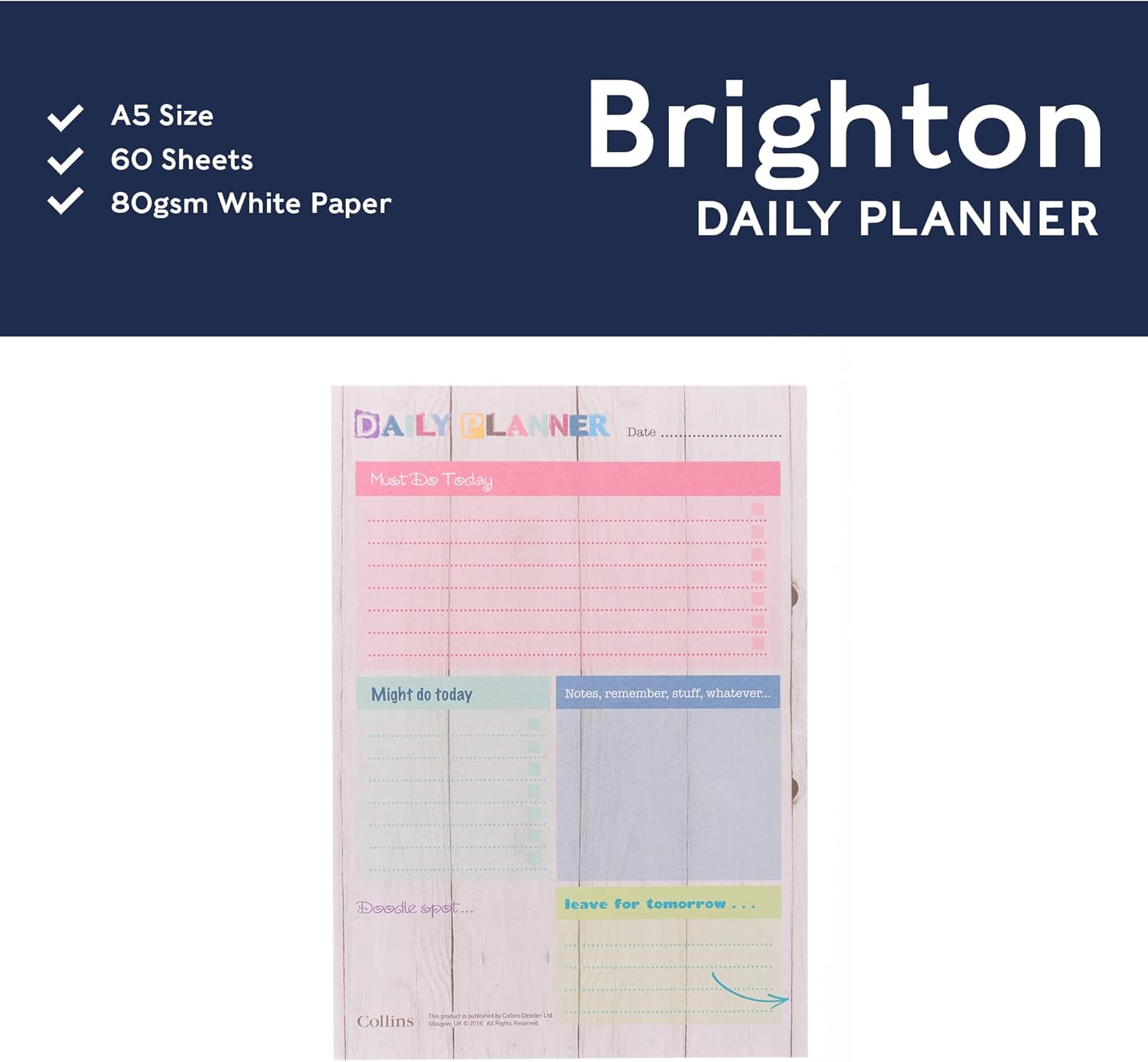 Collins Brighton - Planner Pad A5 Daily - DPDA5-01