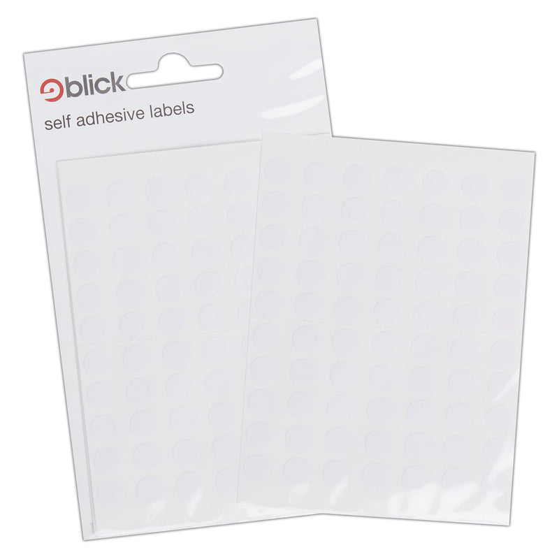 Blick Labels, White, Self Adhesive Stickers, Coloured Dot, Circles, 8mm, 490 Labels, for Home, Office, Family, School, Holiday Calendar Organising, Planner, Rewards Chart, Colour Coding