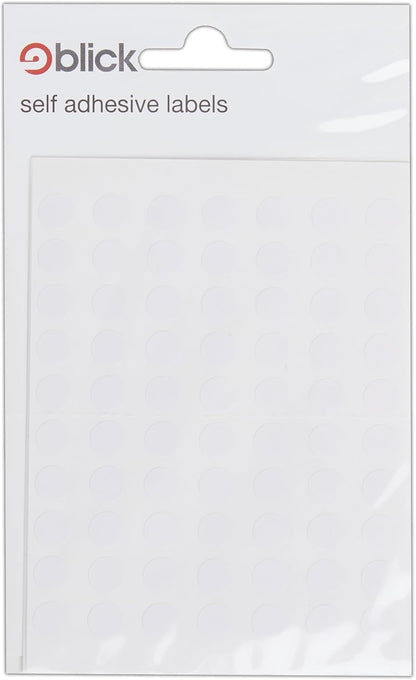 Blick Labels, White, Self Adhesive Stickers, Coloured Dot, Circles, 8mm, 490 Labels, for Home, Office, Family, School, Holiday Calendar Organising, Planner, Rewards Chart, Colour Coding