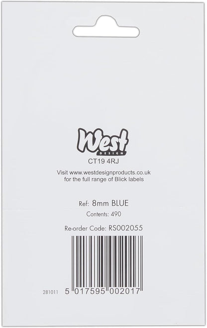 Blick Labels, Blue, Self Adhesive Stickers, Coloured Dot, Circles, 8mm, 490 Labels, for Home, Office, Family, School, Holiday Calendar Organising, Planner, Rewards Chart, Colour Coding
