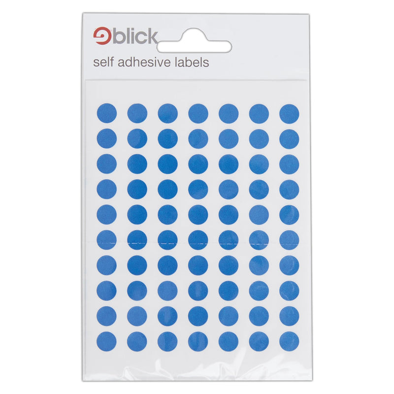 Blick Labels, Blue, Self Adhesive Stickers, Coloured Dot, Circles, 8mm, 490 Labels, for Home, Office, Family, School, Holiday Calendar Organising, Planner, Rewards Chart, Colour Coding