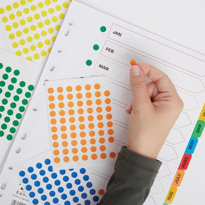 Blick Labels, Green, Self Adhesive Stickers, Coloured Dot, Circles, 8mm, 490 Labels, for Home, Office, Family, School, Holiday Calendar Organising, Planner, Rewards Chart, Colour Coding