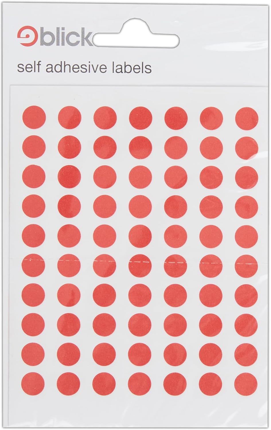 Blick Labels, Red, Self Adhesive Stickers, Coloured Dot, Circles, 8mm, 490 Labels, for Home, Office, Family, School, Holiday Calendar Organising, Planner, Rewards Chart, Colour Coding