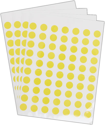 Blick Labels, Yellow, Self Adhesive Stickers, Coloured Dot, Circles, 8mm, 490 Labels, for Home, Office, Family, School, Holiday Calendar Organising, Planner, Rewards Chart, Colour Coding
