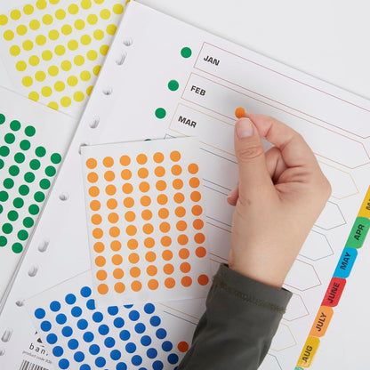 Blick Labels, Yellow, Self Adhesive Stickers, Coloured Dot, Circles, 8mm, 490 Labels, for Home, Office, Family, School, Holiday Calendar Organising, Planner, Rewards Chart, Colour Coding