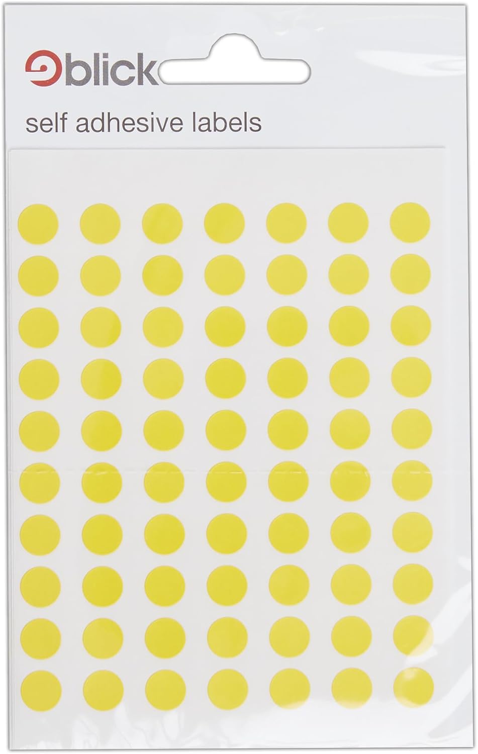 Blick Labels, Yellow, Self Adhesive Stickers, Coloured Dot, Circles, 8mm, 490 Labels, for Home, Office, Family, School, Holiday Calendar Organising, Planner, Rewards Chart, Colour Coding