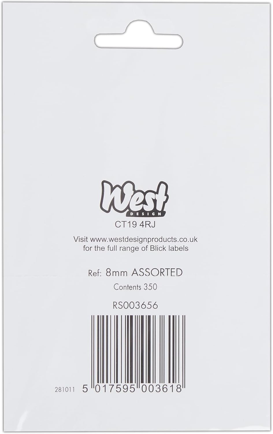Blick Label Bag 8mm Assorted 320 003656 Pack of 20 - 119-5856