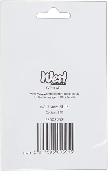 Blick Labels, Blue, Self Adhesive Stickers, Coloured Dot, Circles, 13mm, 140 Labels, for Home, Office, Family, School, Holiday Calendar Organising, Planner, Rewards Chart, Colour Coding
