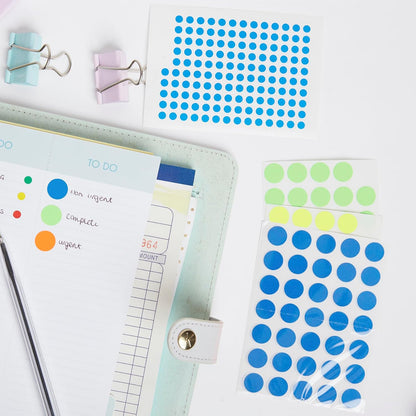 Blick Labels, Blue, Self Adhesive Stickers, Coloured Dot, Circles, 13mm, 140 Labels, for Home, Office, Family, School, Holiday Calendar Organising, Planner, Rewards Chart, Colour Coding