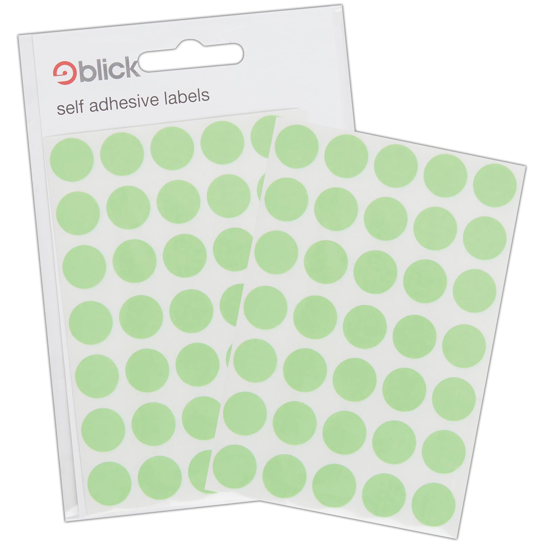 Blick Labels, Fluorescent Green, Self Adhesive Stickers, Coloured Dot, Circles, 13mm, 140 Labels, for Home, Office, Family, School, Holiday Calendar Organising, Planner, Rewards Chart, Colour Coding